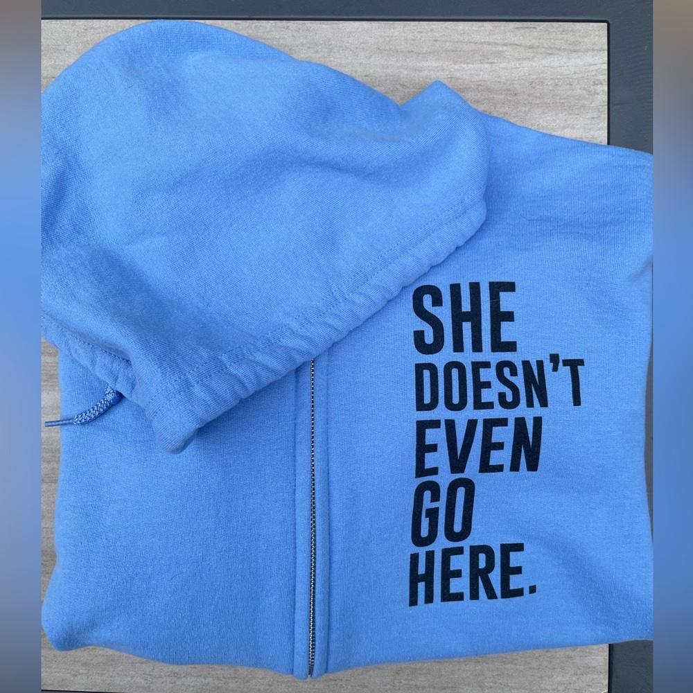 Official Mean Girls merchandise. Light blue hoodie size small.